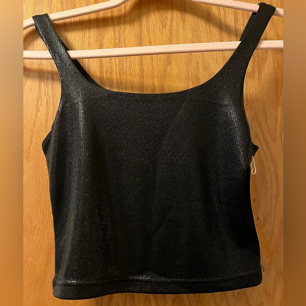 Metallic black crop top